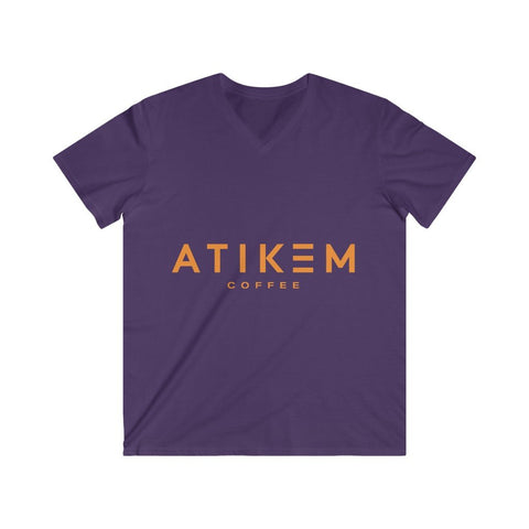 Image of V-neck - ATIKEM Men's Fitted V-Neck Short Sleeve Tee