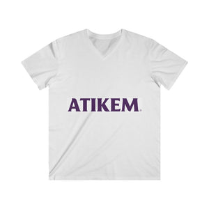 V-neck - ATIKEM Men's Fitted V-Neck Short Sleeve Tee